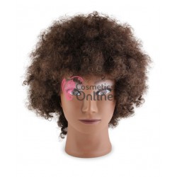 Cap de practica N Castaniu Inchis Mixt din par 100% Natural 20 cm pentru codite afro CN32